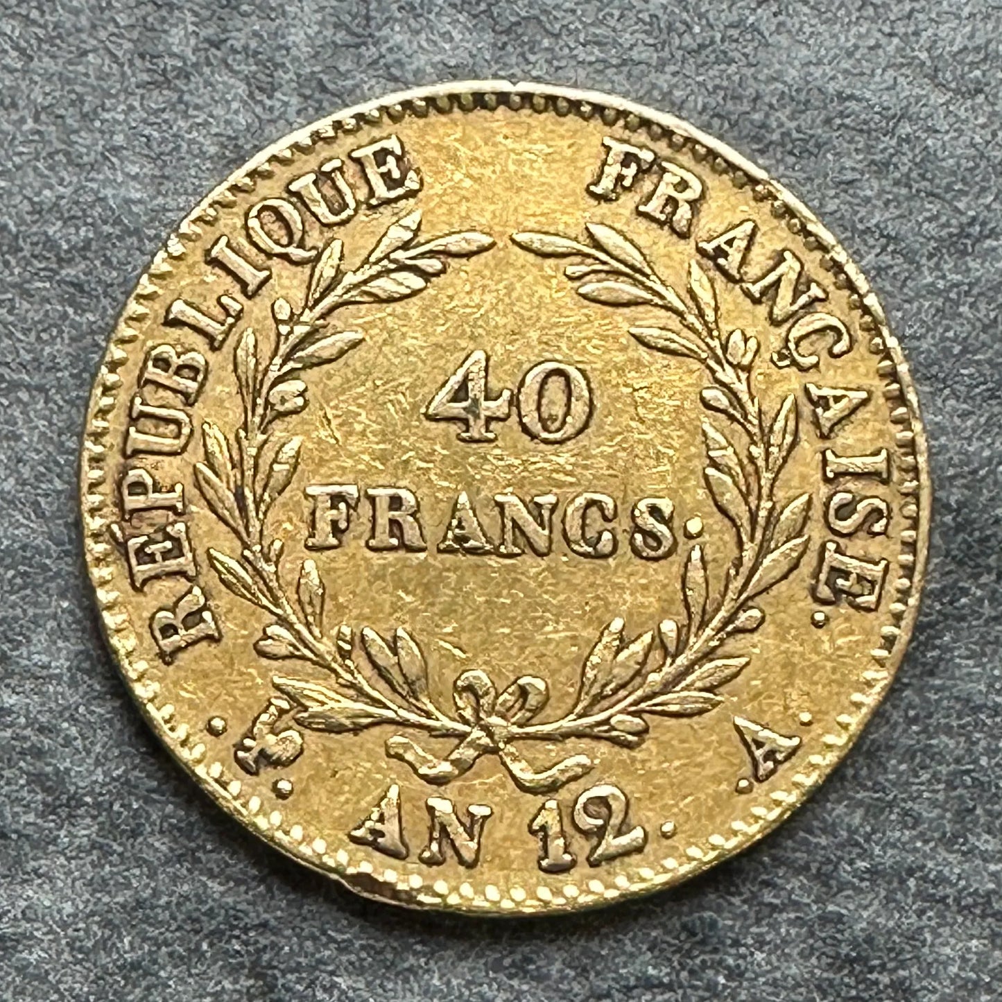 Bonaparte Premier Consul (1799-1804) 40 Francs An 12 A Paris 12.86 gr