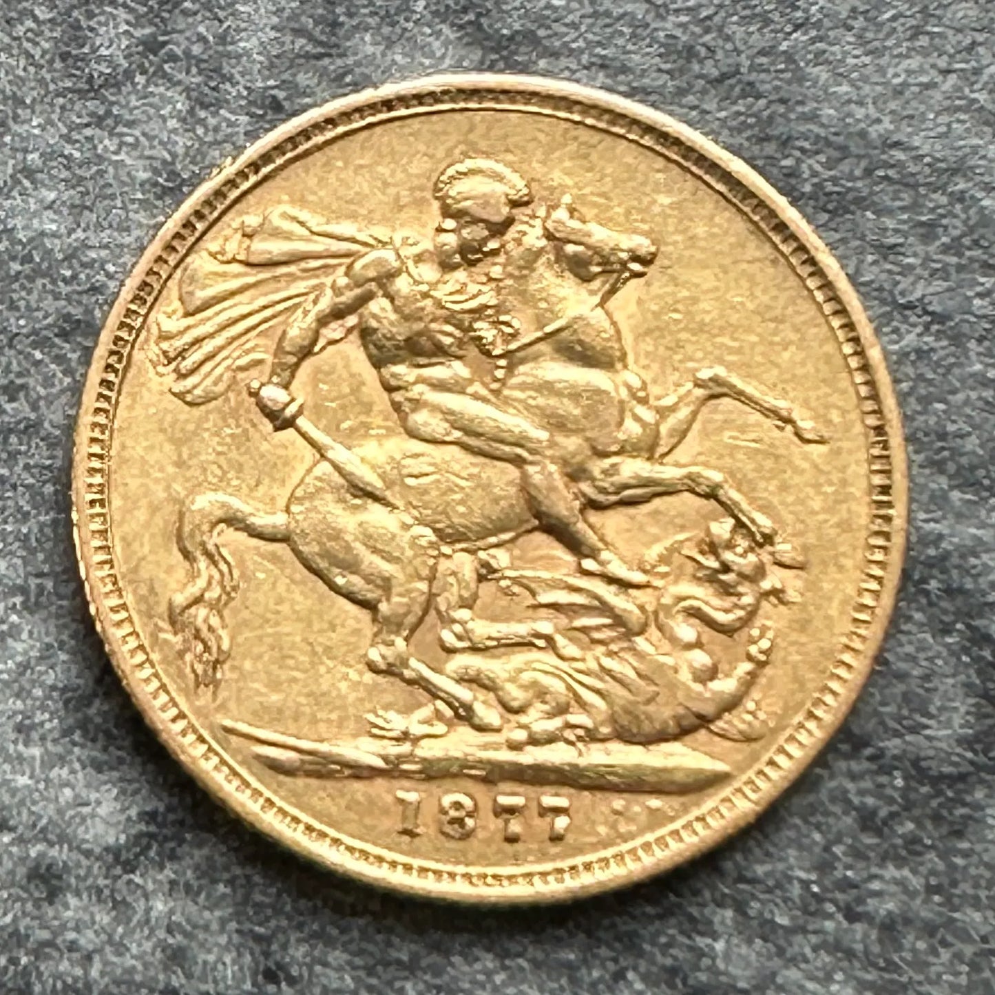 Australia, Victoria, SOBERANO Oro (SOBERANO) 1877 M Melbourne 7,95 gr