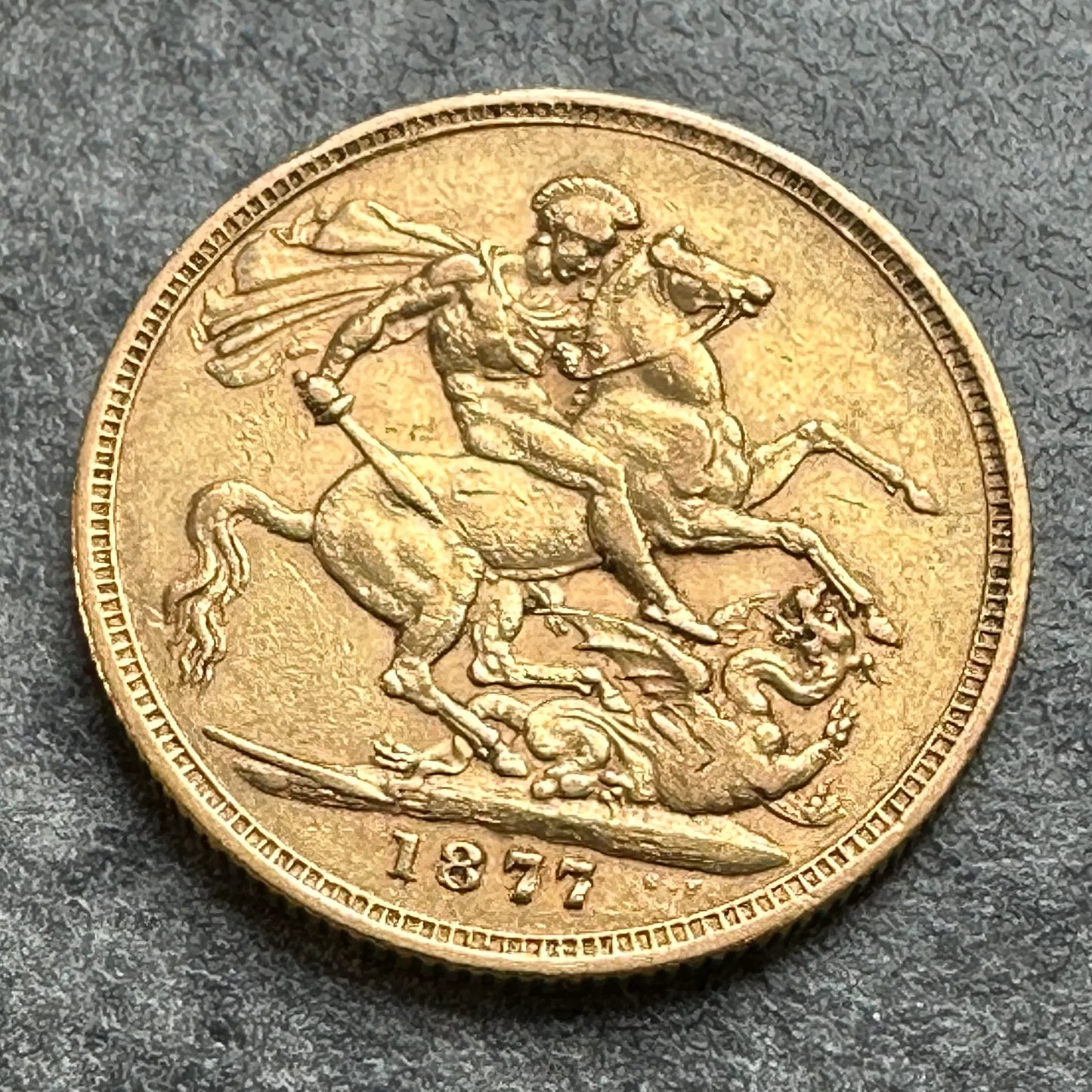 Australia, Victoria, Sovereign Gold (Sovereign) 1877 m Melbourne 7.95 gr