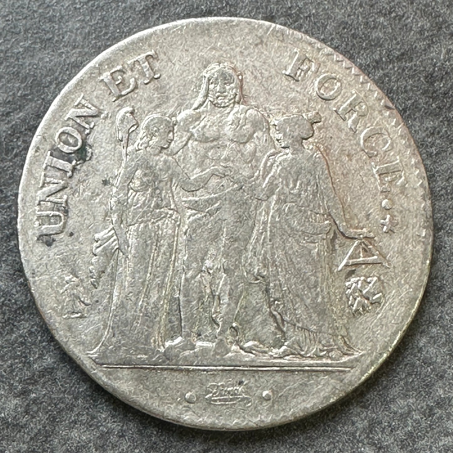 Union and force 5 francs year 9 l bayonne 24.77 gr