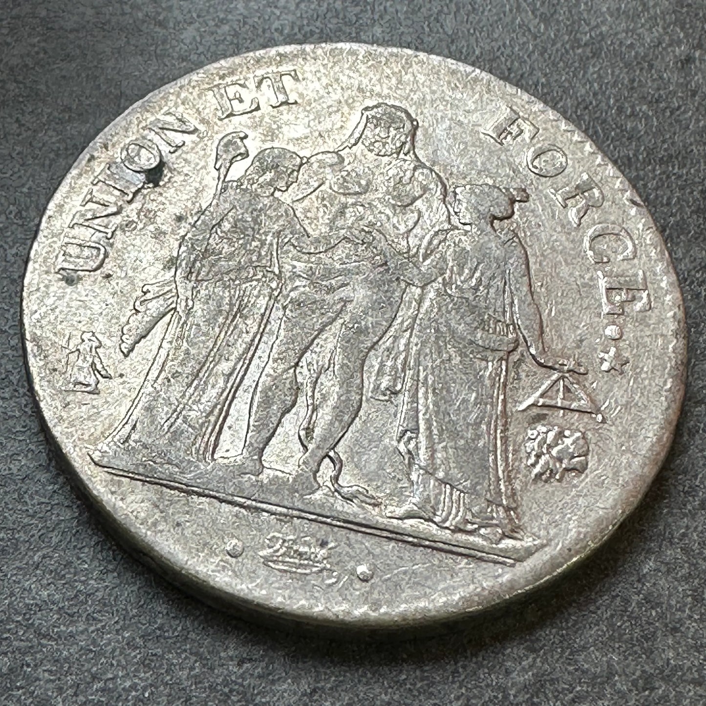 Union and force 5 francs year 9 l bayonne 24.77 gr