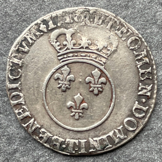 Louis XV (1715-1774) 1/10 ème écu Vertugadin 1716 T Nantes - 2,96 gr - L4L 418 Réformation