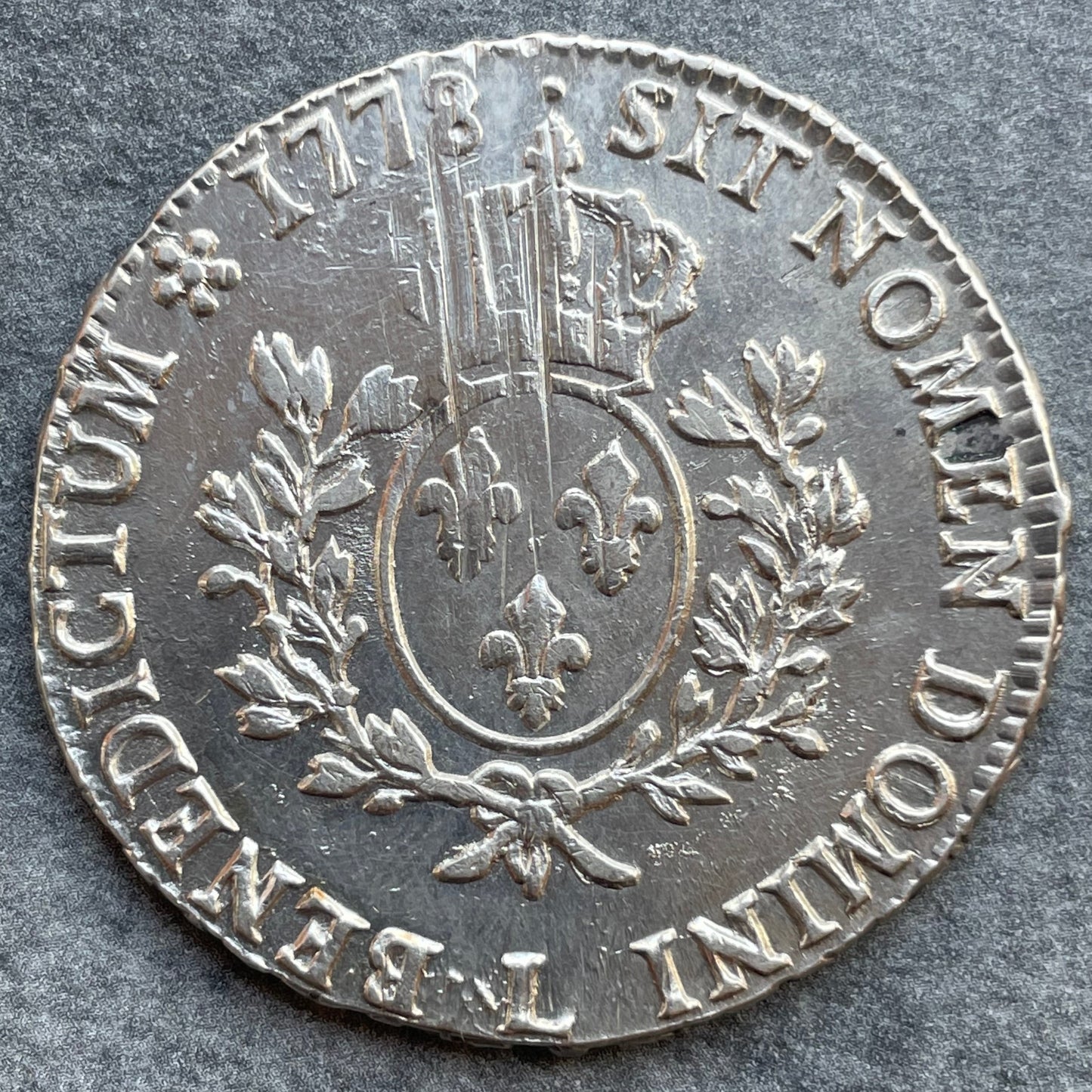 Louis XVI (1774-1792) Écu aux branches d'olivier 1778 L Bayonne Argent 29,26 gr