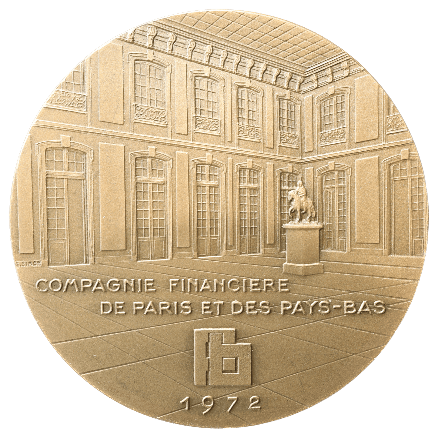 Bank medal in Paris and the Netherlands 1872 - 1972 Bronze 191,17 gr