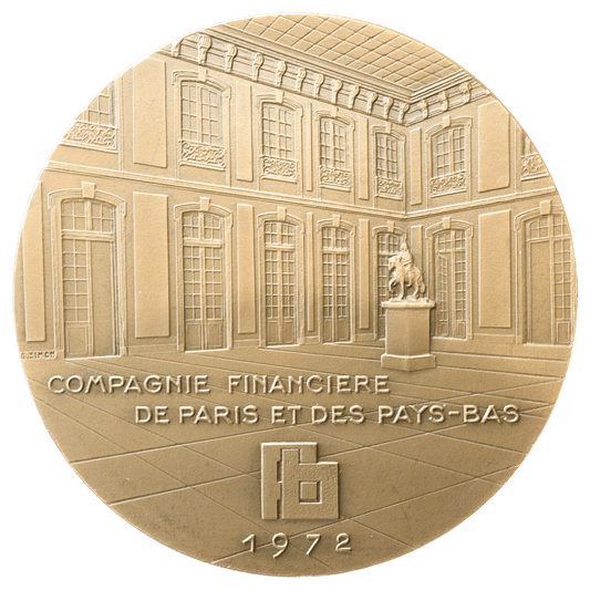 Bank medal in Paris and the Netherlands 1872 - 1972 Bronze 191,17 gr