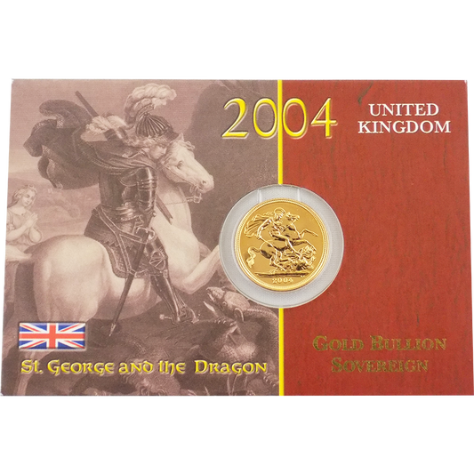 UK Angleterre United Kingdom Souverain Or 2004 Gold Sovereign in Presentation Packaging 7,99 gr Elisabeth II