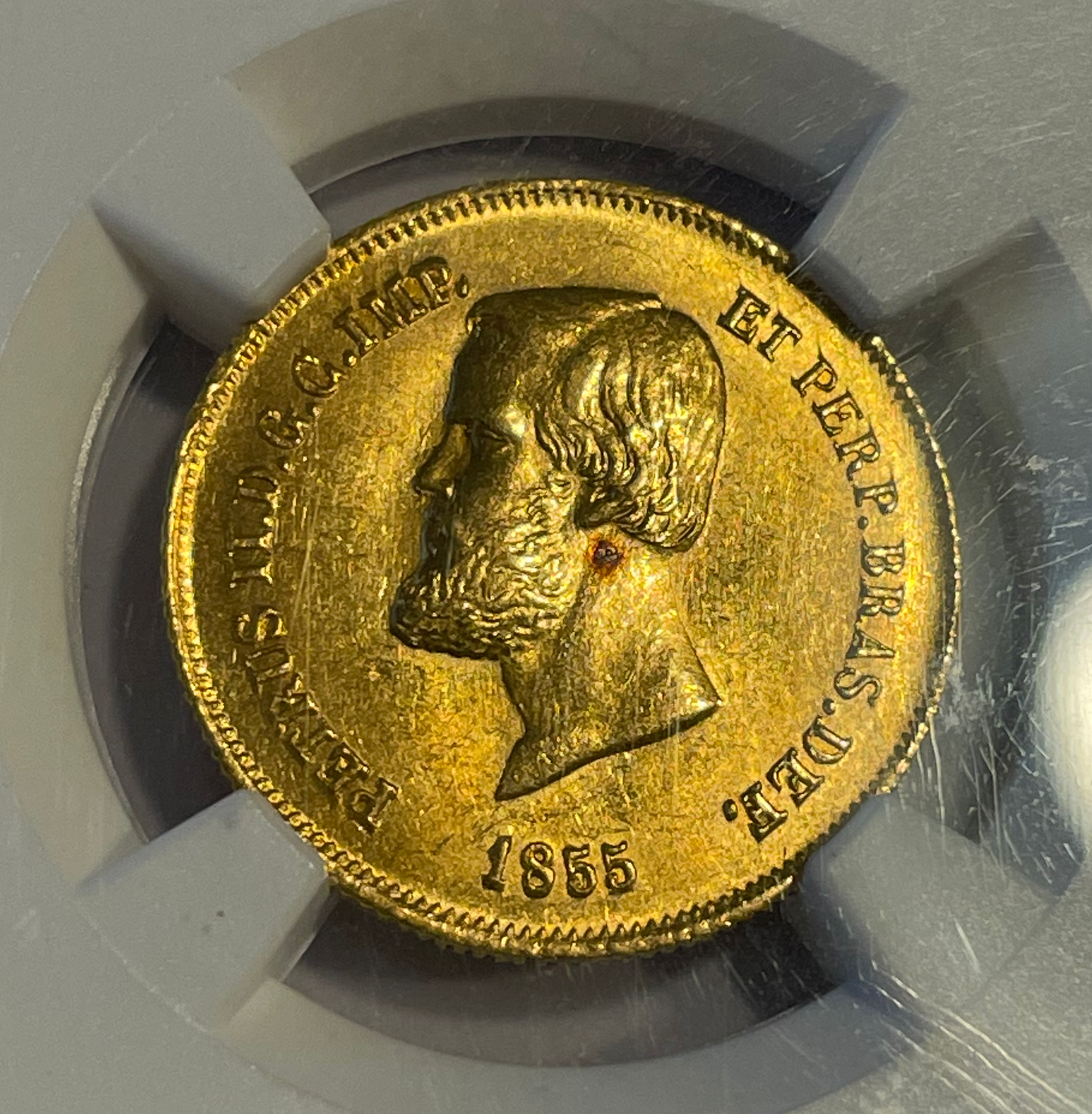 Brasil - Petrus II (1831-1889) 5000 Reis 1855 NGC MS63 