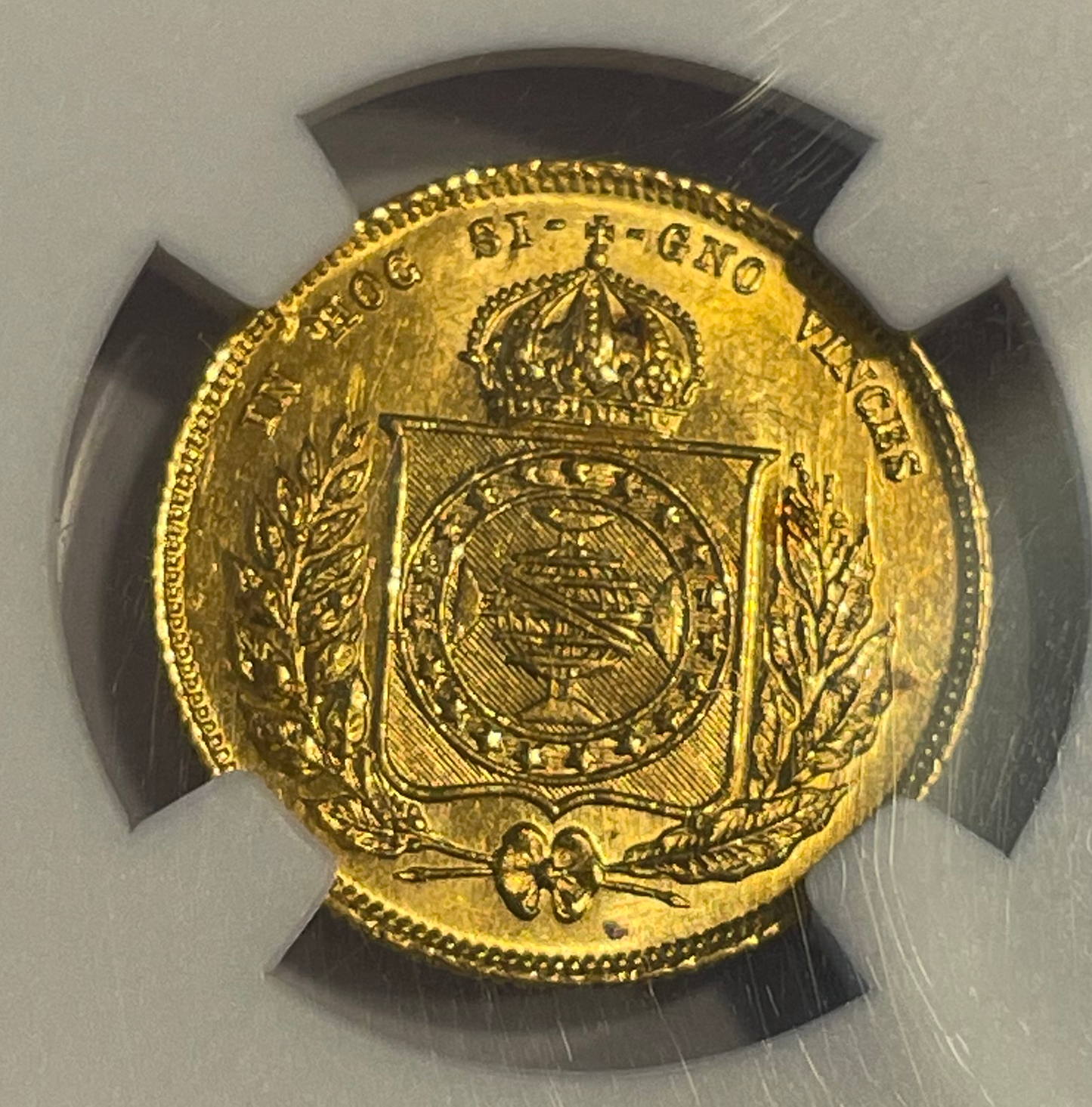 Brasil - Petrus II (1831-1889) 5000 Reis 1855 NGC MS63 