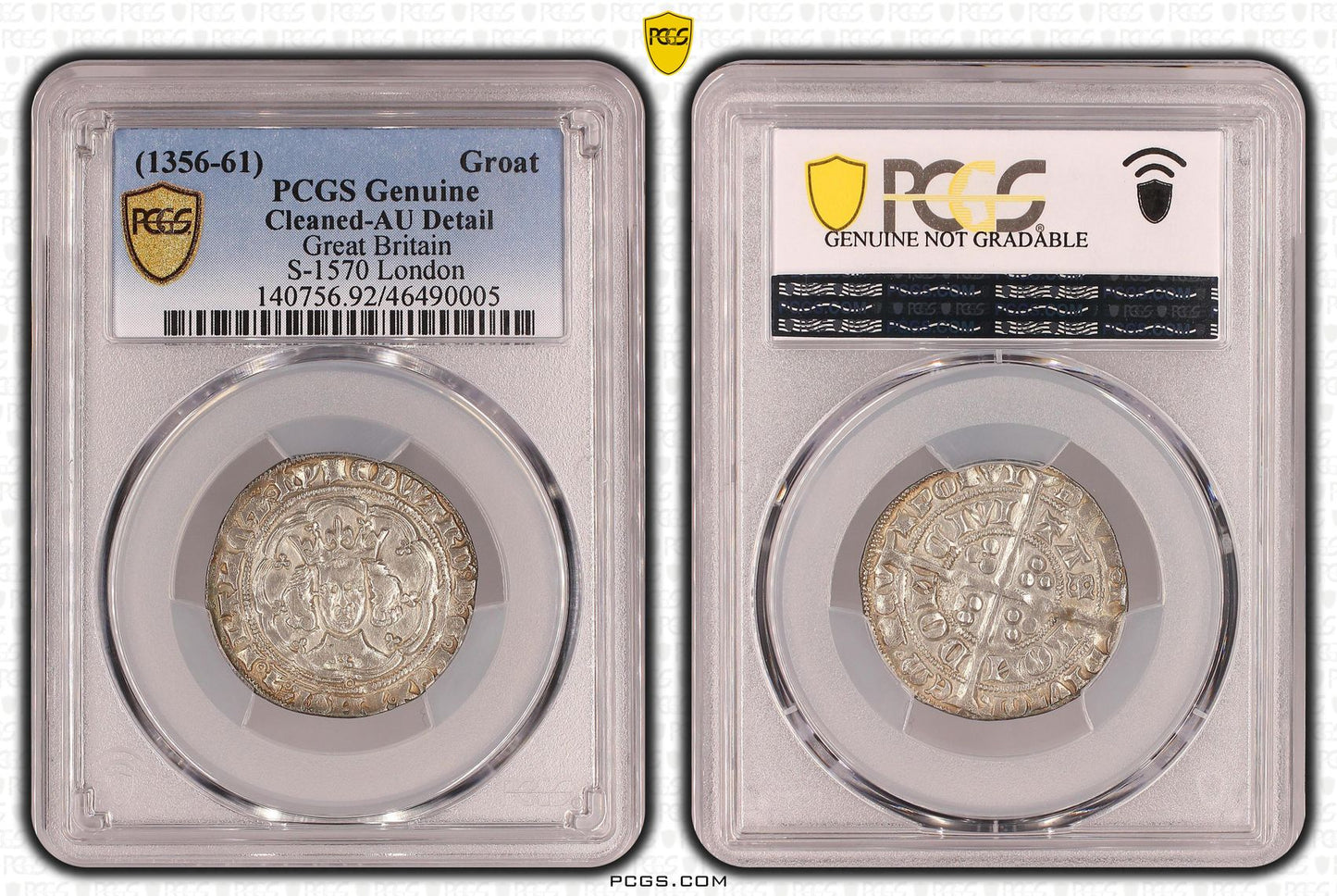 Inglaterra - Gran Bretaña - Edwards III (1327-1377) Groat (1356) Londres PCGS SUP