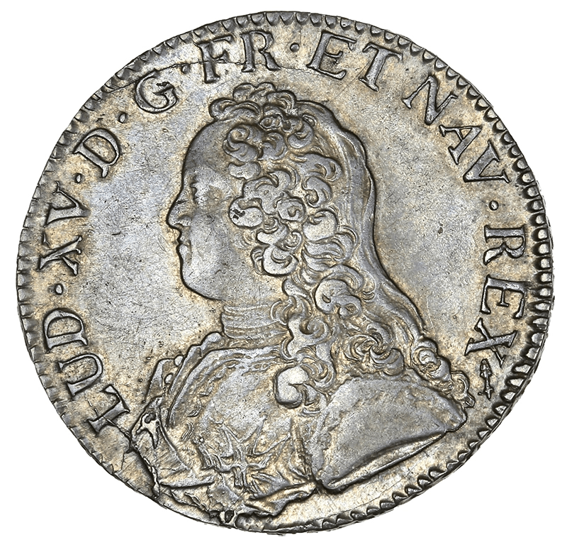 LUIS XV (1715-1774) Escudo con ramas de olivo 1726 P Dijon 29,23 gr Casi soberbio. 